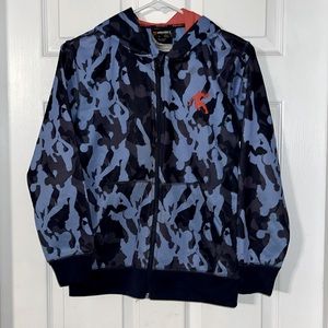 Boy’s AND1 blue camouflage zip hoodie, size Large 10/12